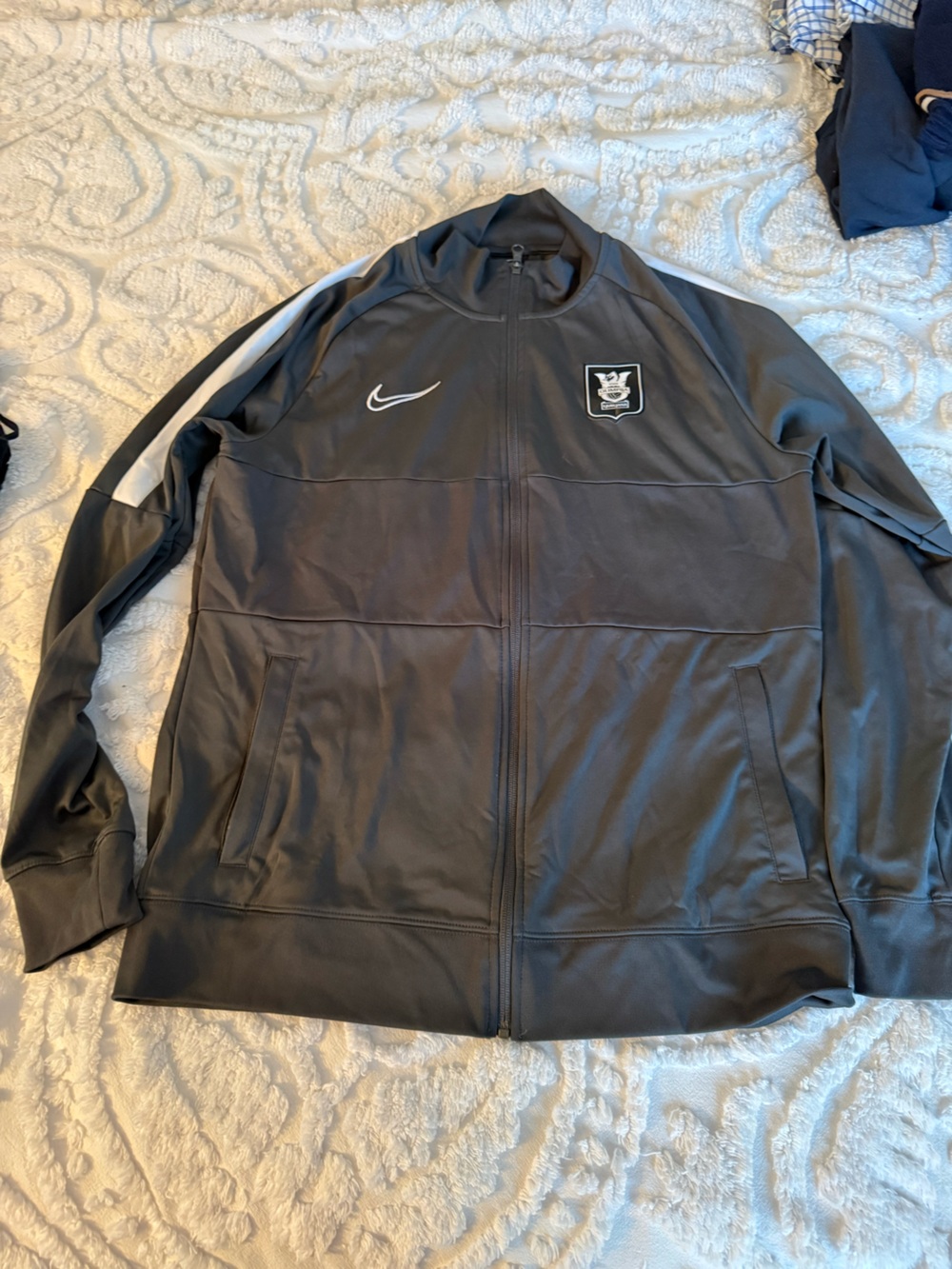 Nike Men’s Black Performance Full-Zip Jacket with White Swoosh